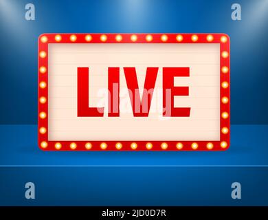 Casino en direct pour la conception de bannières. Panneau d'affichage vierge. Conception isolée. Modèle vectoriel. Illustration de Vecteur