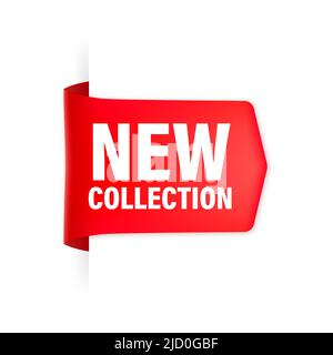 Modèle professionnel moderne 3D avec ruban rouge pour collection sur fond blanc pour la conception de promotion. Design moderne. Illustration vectorielle. Illustration de Vecteur