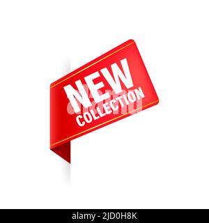 Modèle professionnel moderne 3D avec ruban rouge pour collection sur fond blanc pour la conception de promotion. Design moderne. Illustration vectorielle. Illustration de Vecteur