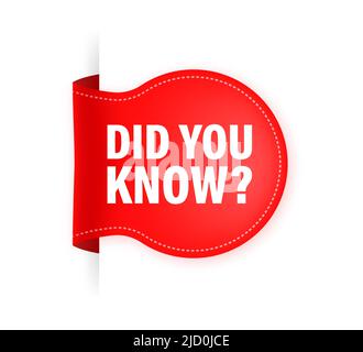 Saviez-vous qu'un ruban rouge de style 3D sur fond blanc ? Illustration vectorielle. Illustration de Vecteur