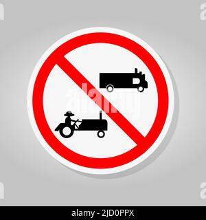 Interdire les véhicules agricoles signer isoler sur fond blanc, illustration vectorielle Illustration de Vecteur