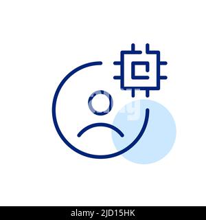 Profil utilisateur numérique. Icône de dessin au trait de trait, pixel Perfect, modifiable Illustration de Vecteur