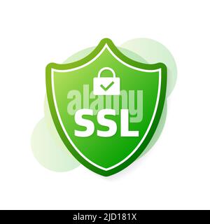 Étiquette de cryptage SSL. Bannière sécurisée. Illustration vectorielle Illustration de Vecteur