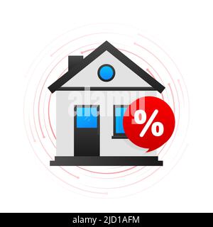 Icône plate avec argent de maison. 3d illustration isométrique. Finances isométrique. Illustration de Vecteur