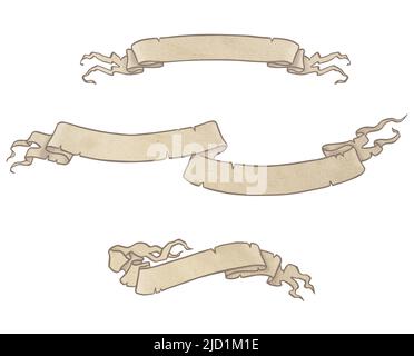 Anciens rouleaux, bannière, espace libre pour le texte, illustration pour la conception Banque D'Images