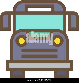 Icône de bus. Vue de face du transport de passagers en ville Illustration de Vecteur