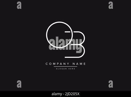 OB, logo vectoriel monogramme abstrait, logo initial, dessin au trait, logo, vecteur, logo alphabétique, vecteur alphabétique, Illustration de Vecteur