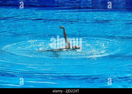 Budapest, Hongrie. 17th juin 2022. Audrey Lamothe du Canada participe aux préliminaires techniques solo lors des Championnats du monde de la FINA 19th Budapest 2022 au complexe de natation Alfred Hajos à Budapest, 17 juin 2022. Photo Andrea Staccioli/Deepbluemedia/Insidefoto Credit: Insidefoto srl/Alay Live News Banque D'Images