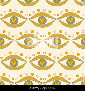 Motif sans couture yeux mal Illustration de Vecteur