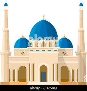 Icône du bâtiment islamique. Mosquée orientale. Temple de dessin animé Illustration de Vecteur
