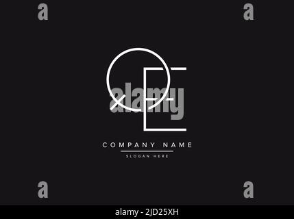 Logo QE Line art, illustration vectorielle du logo abstrait monogramme lettre logo Illustration de Vecteur