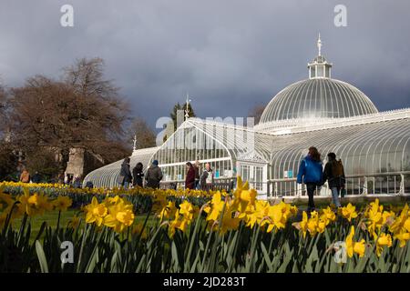 Le Kibble Palace aux jardins botaniques, à Glasgow, Écosse, 8 avril 2022. N55°52,705' W4°17,348' Banque D'Images