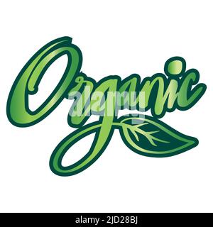 Lettrage biologique à la main. Concept de logo. Banque D'Images