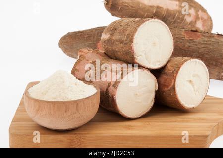 Amidon de manioc cru - Manihot esculenta. Banque D'Images