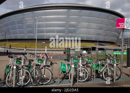 La salle de concert OVO Hydro, à Glasgow, Écosse, du 7 au 23 avril 2022. N55°51,548' W4°17,266' Banque D'Images