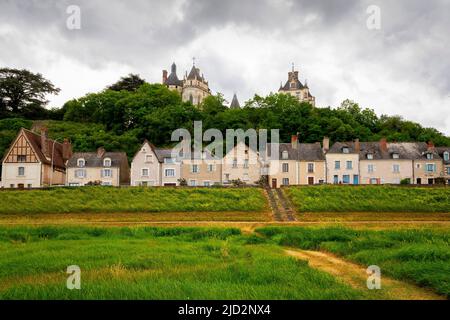 Le Château de Chaumont-sur-Loire, vue sur la Loire. Domaine de Chaumont-sur-Loire, Centre-Val de Loire, France. Banque D'Images