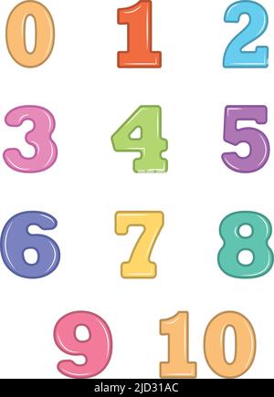 Typographie des nombres dans l'illustration du vecteur de couleur rose du bébé. Illustration de Vecteur