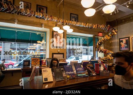 Théâtre Boutique de livres fondée par la Drama League en tant que magasin de livres indépendant à Manhattan NYC Banque D'Images