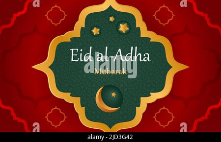 KUrban Bayram. EID al-Adha Mubarak. Fête du sacrifice. Jours Saints de la communauté musulmane Illustration de Vecteur