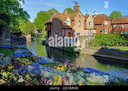 Royaume-Uni, Kent, Canterbury, Westgate Gardens et River Stour Banque D'Images