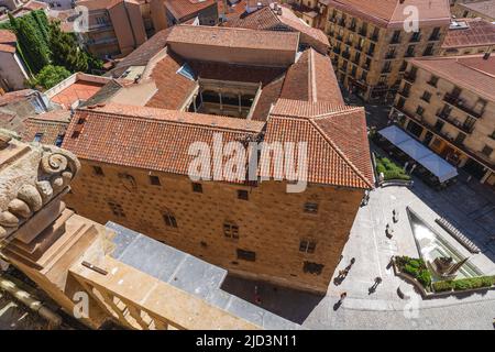 Vue aérienne de la Casa de las Conchas dans la ville de Salamanque, Espagne Banque D'Images