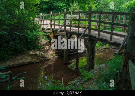 The,PoohSticks,Bridge,Ashdown,Forest,East Sussex Winnie l'histoire de Pooh par Un Milne dans le bois de cent Acre Banque D'Images