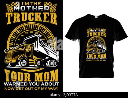 T-shirt camion. Motif vectoriel typographique pour les amateurs de camions... Illustration de Vecteur