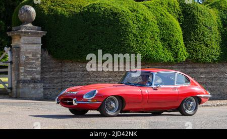 1967 rouge e type JAGUAR Banque D'Images