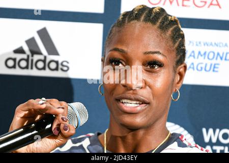 Paris, France. 17th juin 2022. Shaunes Miller-Uibo des Bahamas lors de la Wanda Diamond League 2022, rencontre de Paris (athlétisme) sur 17 juin 2022 au stade de Charlety à Paris, France. Crédit : Victor Joly/Alamy Live News Banque D'Images