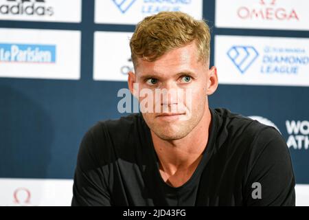 Paris, France. 17th juin 2022. Kevin Mayer, de France, assiste à la conférence de presse lors de la rencontre 2022 de Paris (athlétisme) sur 17 juin 2022 au stade de Charlety à Paris, en France. Crédit : Victor Joly/Alamy Live News Banque D'Images
