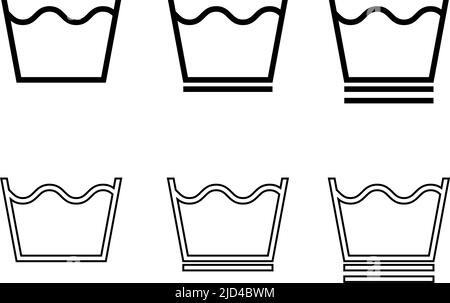 Ensemble d'icônes pour les bacs à linge. Vecteur modifiable. Illustration de Vecteur