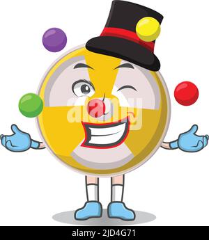 Radioactif mignon cirque magicien design personnage, design vecteur illustrateur sur tableau blanc Illustration de Vecteur