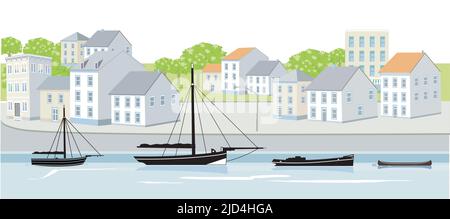 Illustration du port de petite taille Illustration de Vecteur