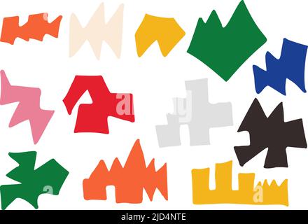 Forme géométrique angulaire polygonale. Jeu de formes libres irrégulières Illustration de Vecteur