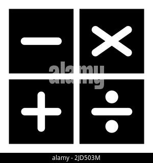 Plus, moins, multipliez et devide vers le symbole mathématique, l'icône mathématique de l'éducation, l'élément web vecteur illustration design . Illustration de Vecteur