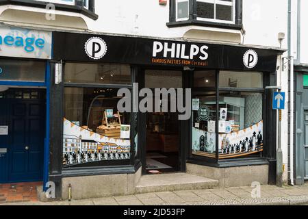 Points de vente au détail (Philps) à Mentheage Street, Helston, Cornwall, Angleterre Banque D'Images