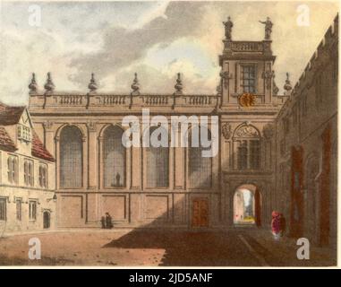 Trinity College, 1814. D'après Auguste Charles Pugin (1762-1832). Trinity College est l'un des collèges constitutifs de l'Université d'Oxford en Angleterre. Un tirage de «A History of the University of Oxford, its Colleges, Halls, and public Buildings», publié par Rudolph Ackermann, 1814. Illustré par Augustus Pugin, F. Mackenzie et d'autres. Banque D'Images