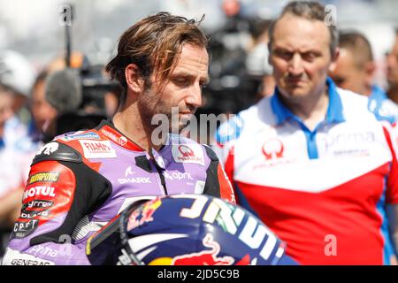 Hohenstein Ernstthal, Allemagne. 18 juin 2022. MotoGP Liqui Moly Motorrad Grand Prix Deutschland au circuit Sachsenring, Hohenstein-Ernstthal, Allemagne. Photo : Johann Zarco (FRA) de Prima Pramac Racing troisième en qualifications Banque D'Images