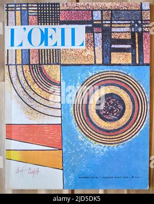 Couverture d'un ancien magazine d'art français l'oeil 1950s Banque D'Images