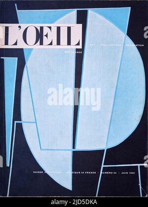 Couverture d'un ancien magazine d'art français l'oeil 1950s Banque D'Images