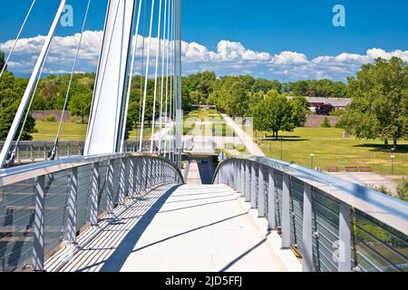 Pont de la Passerelle des deux rives sur le Rhin reliant l'Allemagne et la France, frontière ouverte Banque D'Images