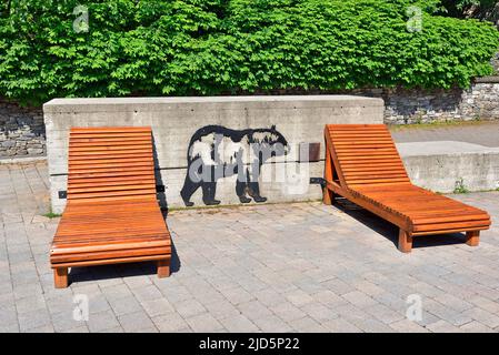 WHISTLER, C.-B., CANADA, le 30 MAI 2019 : ville de la station de ski de Whistler - Canada, à environ 125 kilomètres au nord de Vancouver Banque D'Images
