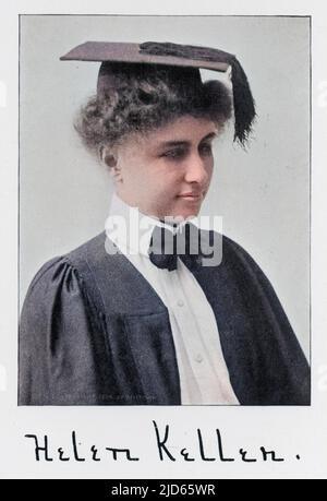 HELEN ADAMS KELLER (1880-1968), auteure et conférencière américaine qui a été laissée aveugle, sourde et muette à l'âge de 19 mois. Version colorisée de : 10003160 Date: Vers 1900 Banque D'Images