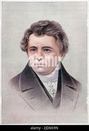 Georg Simon Ohm (1789 - 1854), physicien allemand, chercheur en électricité. Version colorisée de : 10006143 Banque D'Images