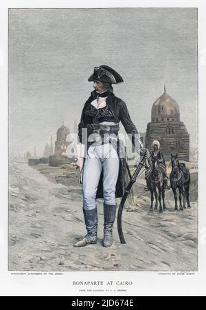 LA CAMPAGNE ÉGYPTIENNE Napoléon au Caire version colorisée de : 10013136 Date: Été 1798 Banque D'Images