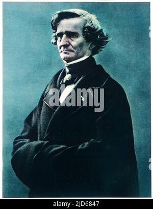 HECTOR BERLIOZ le compositeur français en âge moyen. Version colorisée de : 10053510 Date: 1803 -1869 Banque D'Images