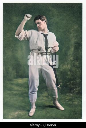 VASLAV NIJINSKY (1890 - 1950), danseur et chorégraphe russe de ballet, vu ici dans sa tenue de tennis pour 'Jeux' version colorisée de : 10062650 Banque D'Images