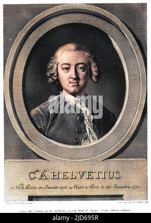 CLAUDE ADRIEN HELVETIUS écrivain et philosophe français version colorisée de : 10160638 Date: 1715 - 1771 Banque D'Images