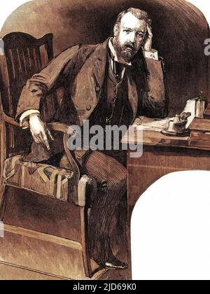 LE dramaturge HENRY ARTHUR JONES - auteur de 'The Silver King' et 'Mrs Dane's Defense'. Version colorisée de : 10161988 Date: 1851 - 1929 Banque D'Images