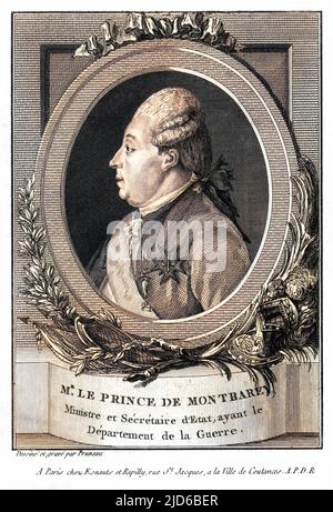 ALEXANDRE comte (ou prince) de MONTBARREY homme d'État français, ministre pour la guerre. Version colorisée de : 10165401 Date: 1732 - 1796 Banque D'Images